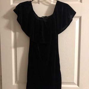 forever 21 black velvet fitted dress